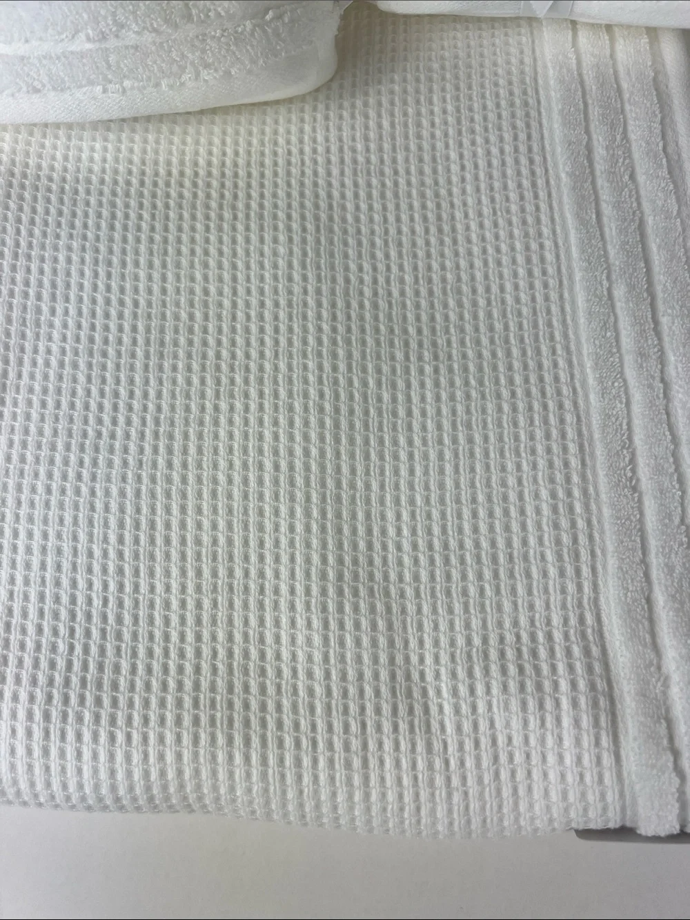 Hotel Balfour Bath Towel Set - White Waffle Textured Cotton - 9 Piece Set NEW